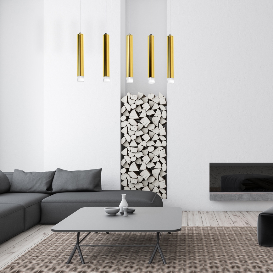 LED pendel GOLDIE 5xLED/25W/230V gylden