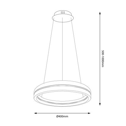 LED pendel GRAVITY LED/36W/230V sort