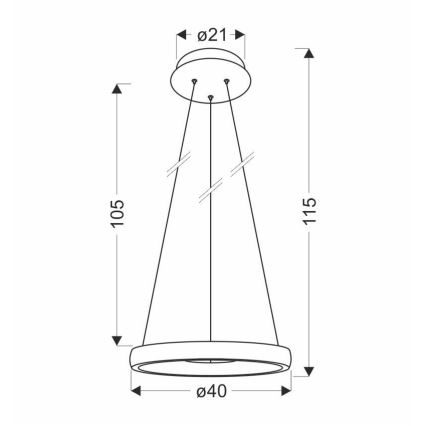 LED pendel HASHIM LED/22W/230V diameter 40 cm kobber