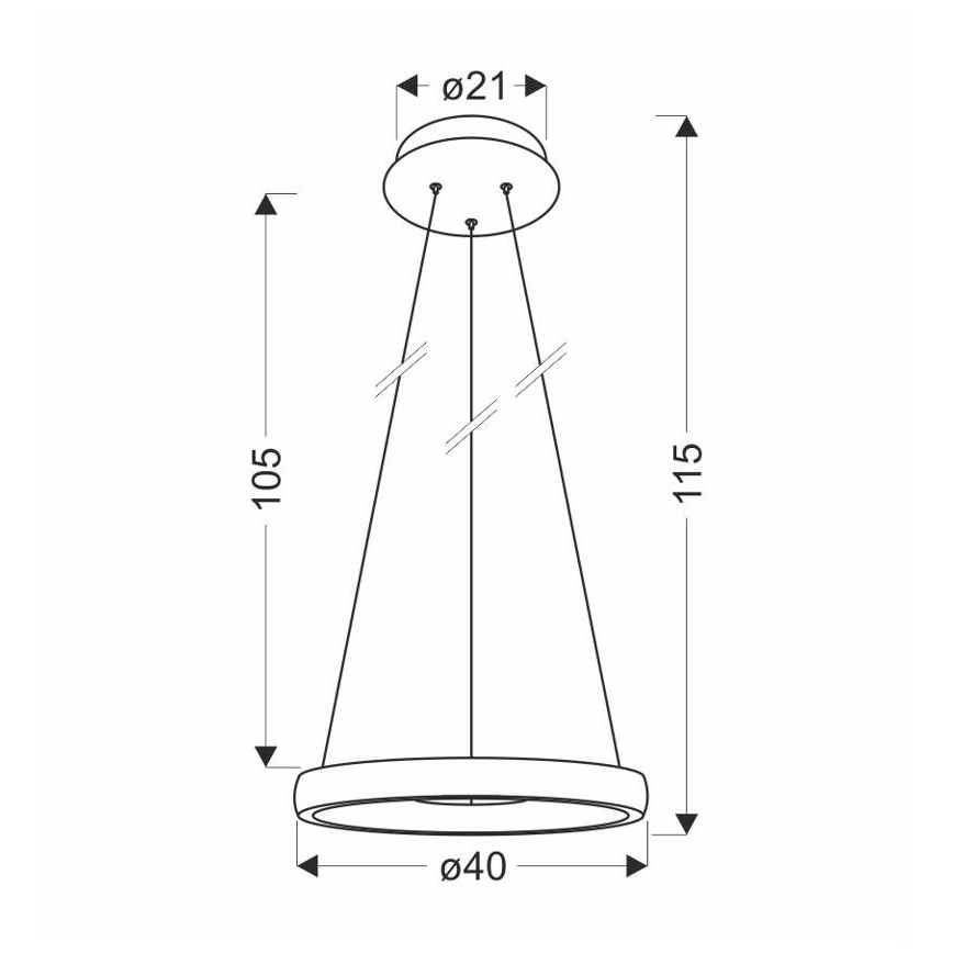LED pendel HASHIM LED/22W/230V diameter 40 cm kobber