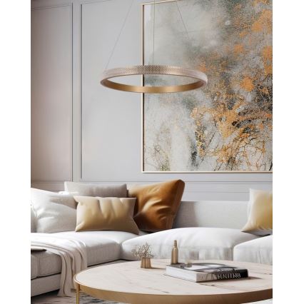 LED pendel HASHIM LED/34W/230V diameter 60 cm kobber