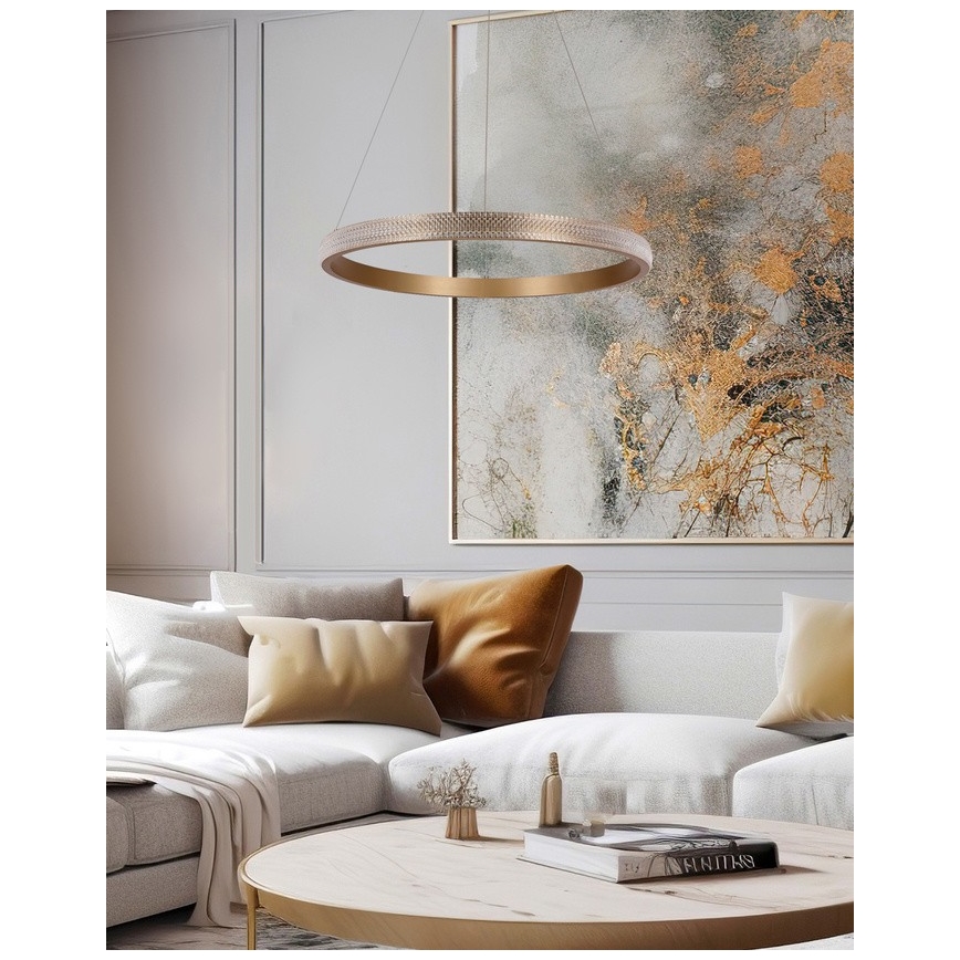LED pendel HASHIM LED/34W/230V diameter 60 cm kobber