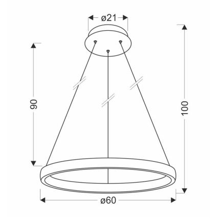 LED pendel HASHIM LED/34W/230V diameter 60 cm kobber