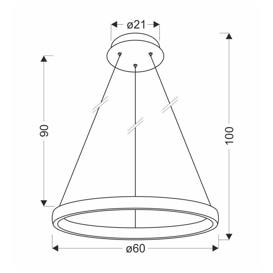 LED pendel HASHIM LED/34W/230V diameter 60 cm kobber