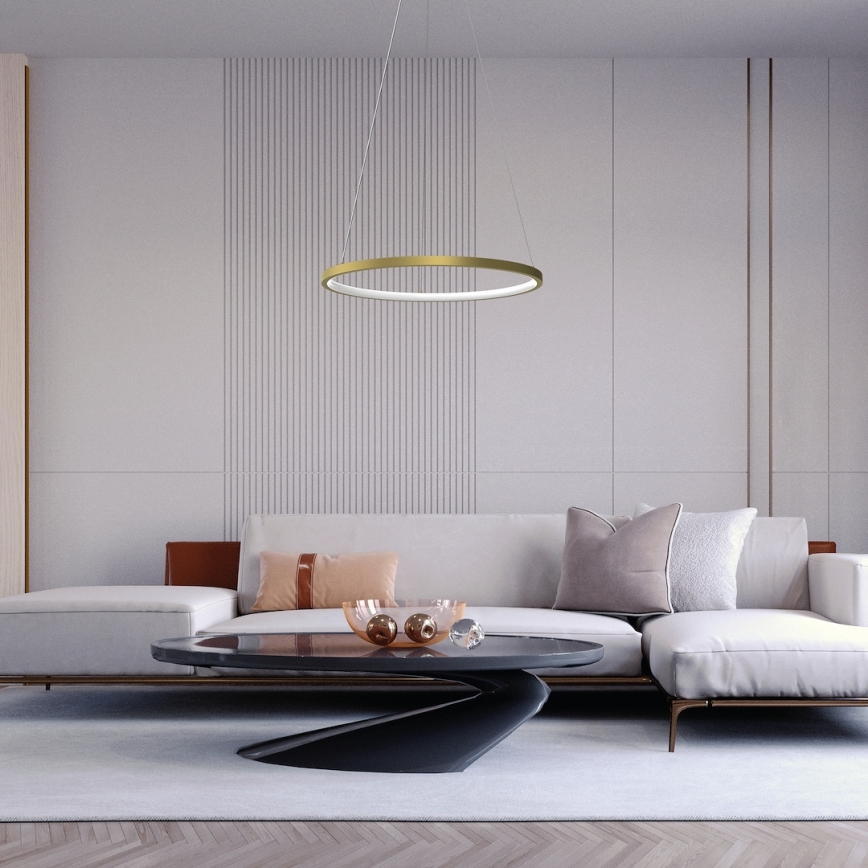 LED pendel HOOP LED/27W/230V diameter 50 cm 4000K guldfarvet