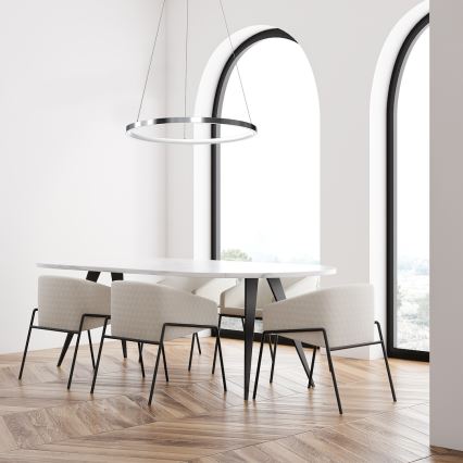 LED pendel HOOP LED/27W/230V diameter 50 cm 4000K skinnende krom