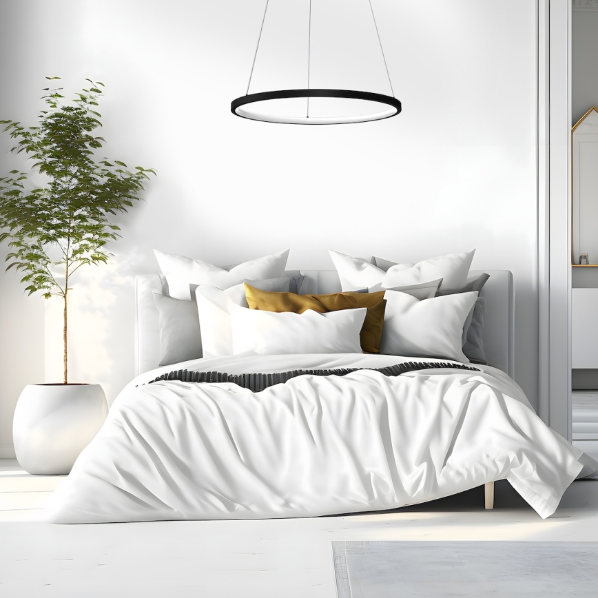 LED pendel HOOP LED/27W/230V diameter 50 cm 4000K sort