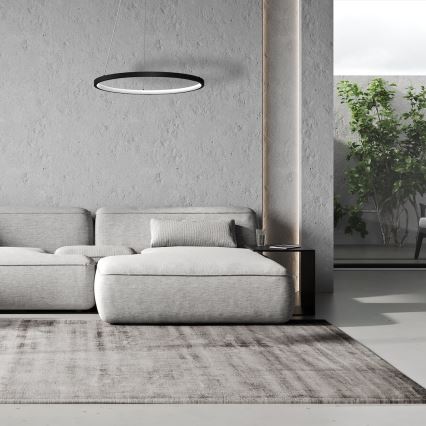 LED pendel HOOP LED/27W/230V diameter 50 cm 4000K sort