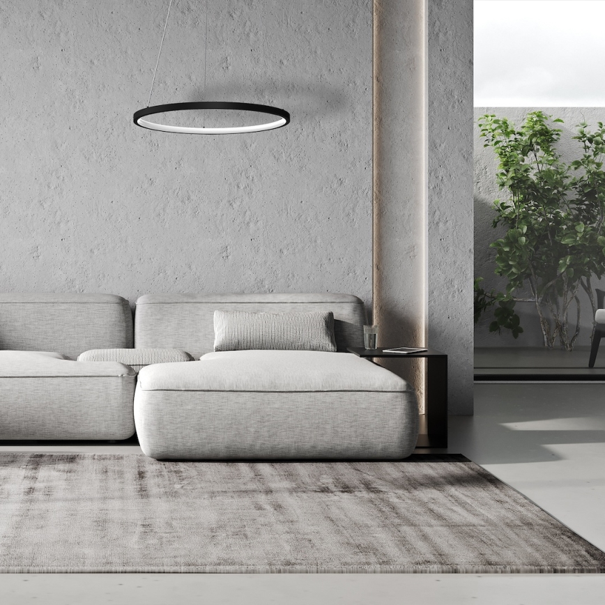 LED pendel HOOP LED/27W/230V diameter 50 cm 4000K sort