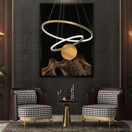 LED pendel HOOP LED/51W/230V diameter 60 cm 4000K guldfarvet