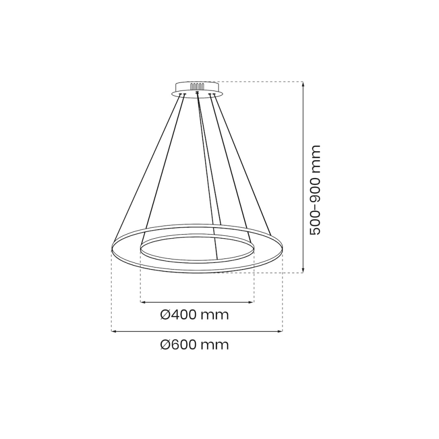 LED pendel HOOP LED/51W/230V diameter 60 cm 4000K guldfarvet