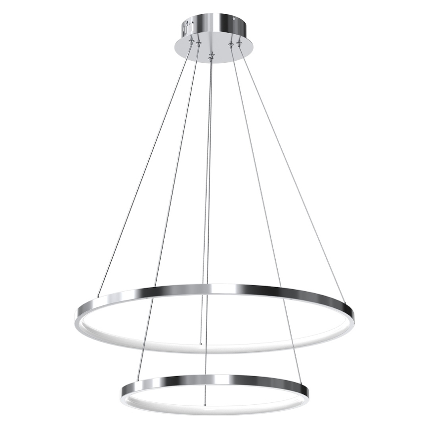 LED pendel HOOP LED/51W/230V diameter 60 cm 4000K skinnende krom