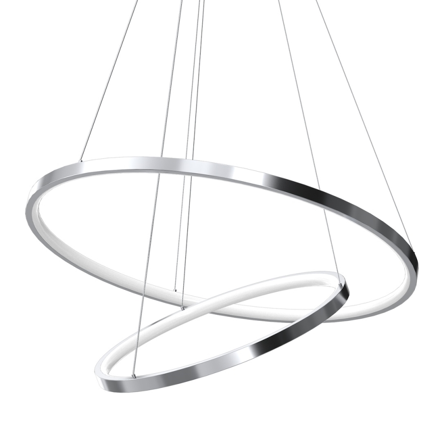 LED pendel HOOP LED/51W/230V diameter 60 cm 4000K skinnende krom