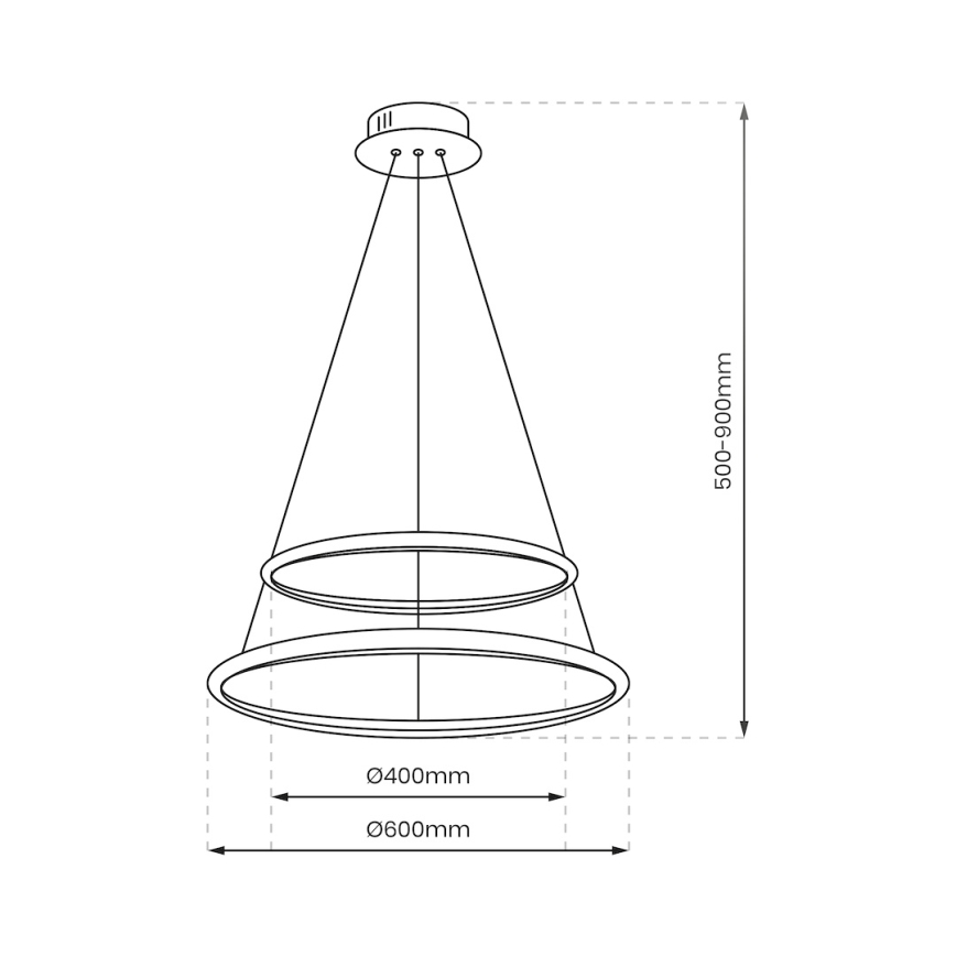 LED pendel HOOP LED/51W/230V diameter 60 cm 4000K sort