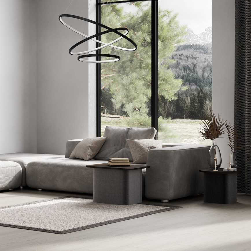 LED pendel HOOP LED/93W/230V diameter 60 cm 4000K sort