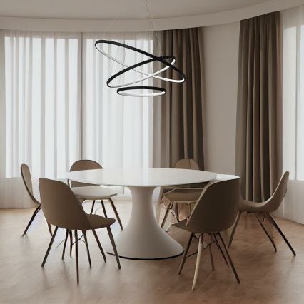 LED pendel HOOP LED/93W/230V diameter 60 cm 4000K sort