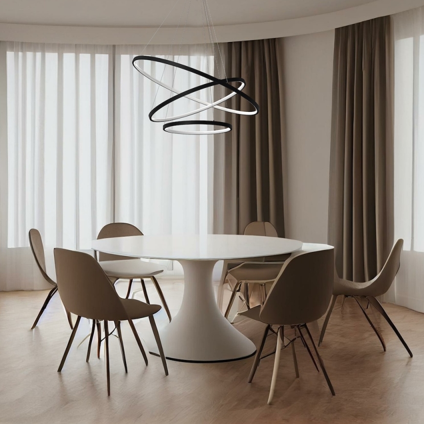 LED pendel HOOP LED/93W/230V diameter 60 cm 4000K sort