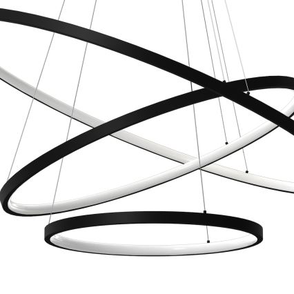 LED pendel HOOP LED/93W/230V diameter 60 cm 4000K sort