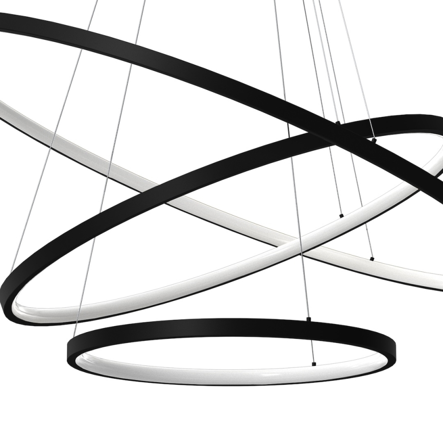 LED pendel HOOP LED/93W/230V diameter 60 cm 4000K sort