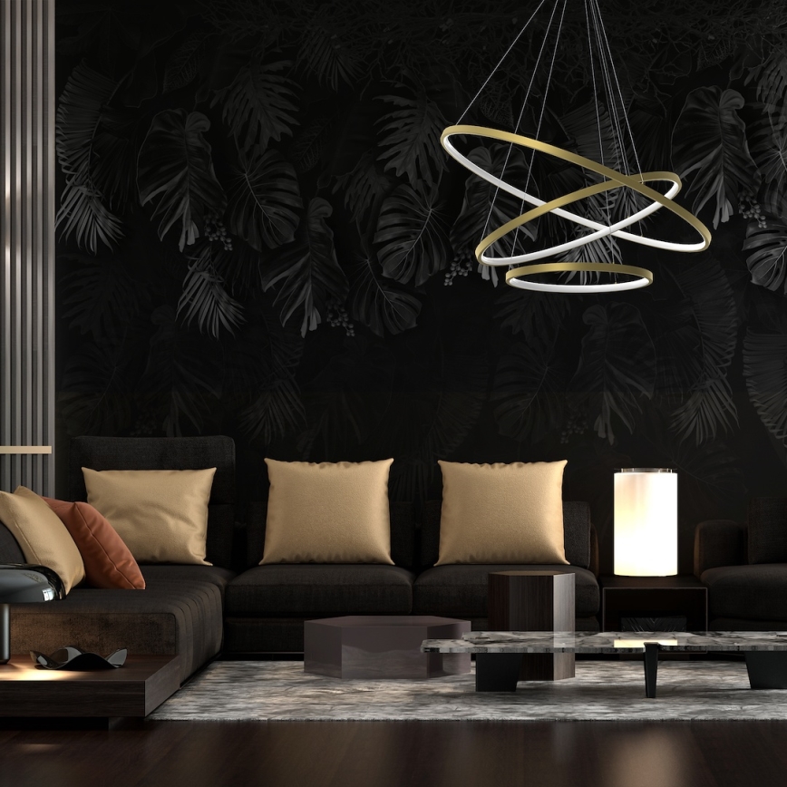 LED pendel HOOP LED/93W/230V diameter 80 cm 4000K guldfarvet