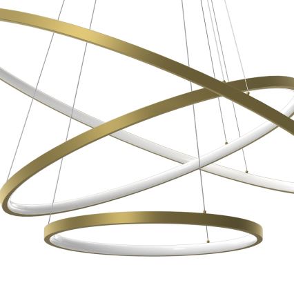 LED pendel HOOP LED/93W/230V diameter 80 cm 4000K guldfarvet