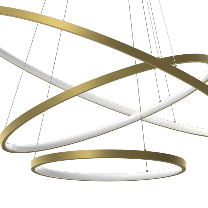 LED pendel HOOP LED/93W/230V diameter 80 cm 4000K guldfarvet