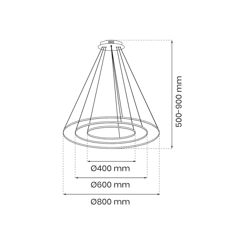 LED pendel HOOP LED/93W/230V diameter 80 cm 4000K guldfarvet