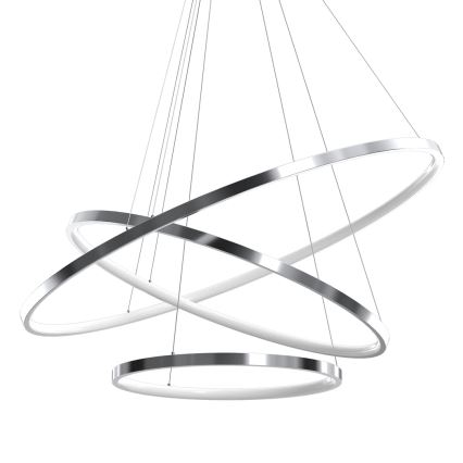 LED pendel HOOP LED/93W/230V diameter 80 cm 4000K skinnende krom