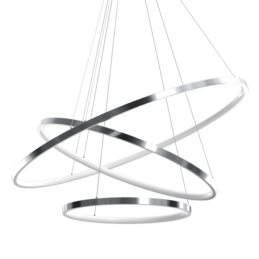 LED pendel HOOP LED/93W/230V diameter 80 cm 4000K skinnende krom