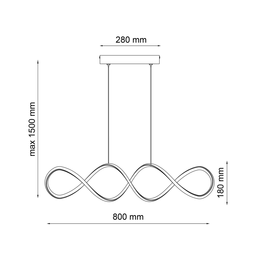 LED pendel INFINITO LED/34W/230V sort