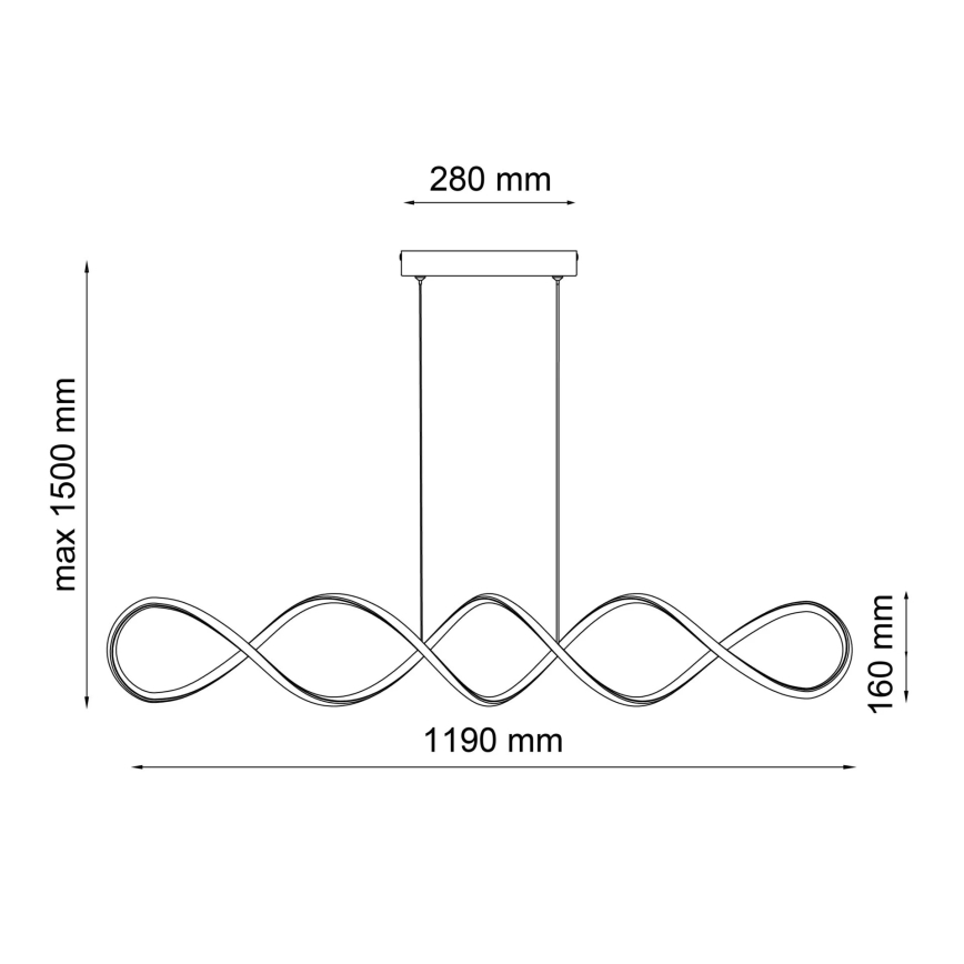 LED pendel INFINITO LED/43W/230V sort