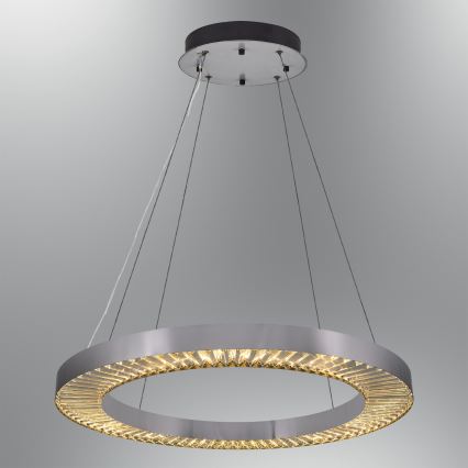 LED pendel JESI LED/85W/230V 3000K Ø 80 cm sølv