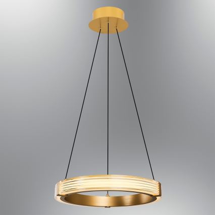 LED-pendel JESI med wireophæng, LED/22W/230V, 3000K, Ø 40 cm, guld