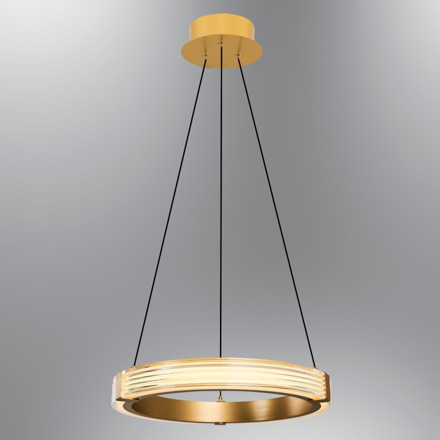 LED-pendel JESI med wireophæng, LED/22W/230V, 3000K, Ø 40 cm, guld