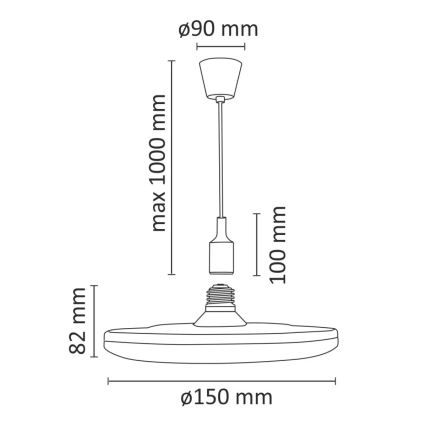 LED pendel KIKI 1xE27/10W/230V hvid