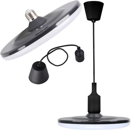 LED pendel KIKI 1xE27/15W/230V antik sort