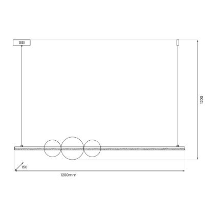 LED pendel KUGEL LED/30W/230V sort