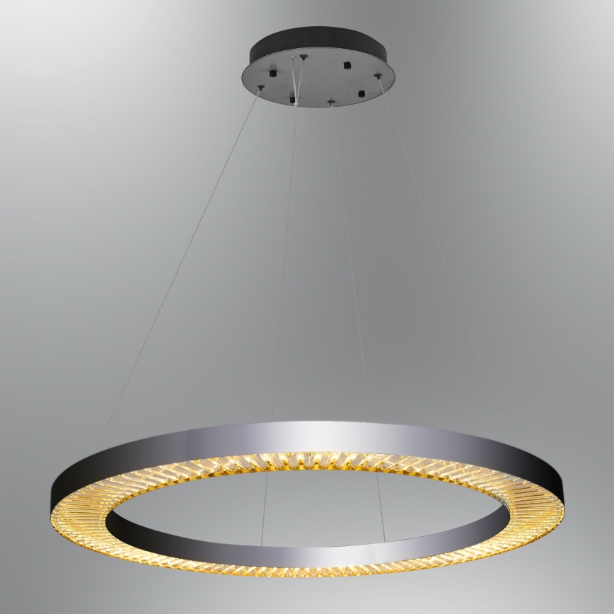 LED Pendel lampe JESI LED/90W/230V 3000K diameter 100 cm sølv