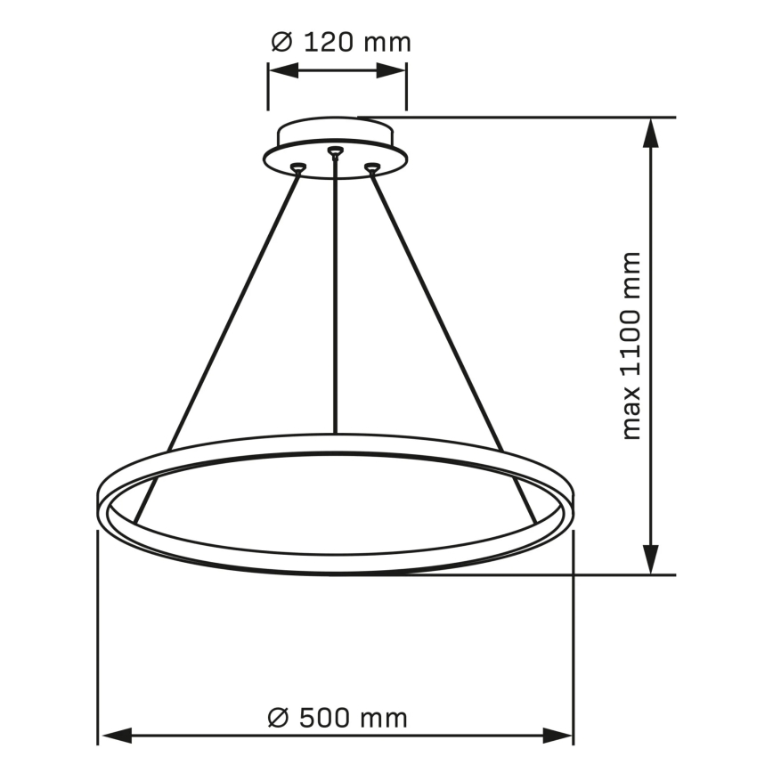LED pendel LEA LED/20W/230V 4000K diameter 50 cm mat krom