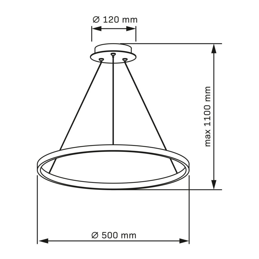 LED pendel LEA LED/20W/230V 4000K diameter 50 cm sort