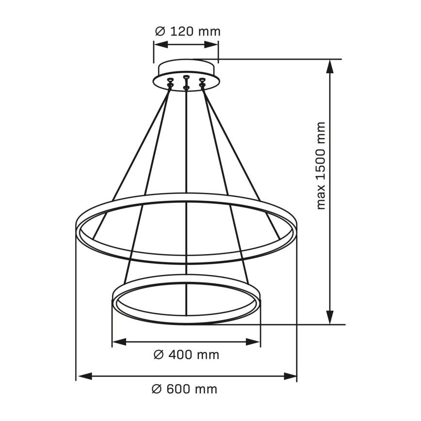 LED pendel LEA LED/35W/230V 4000K diameter 60 cm guldfarvet