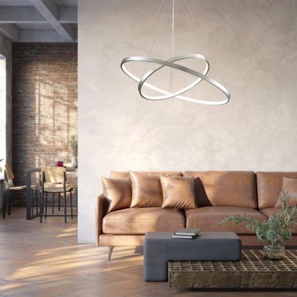 LED pendel LEA LED/35W/230V 4000K diameter 60 cm mat krom