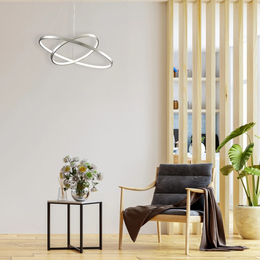 LED pendel LEA LED/35W/230V 4000K diameter 60 cm mat krom