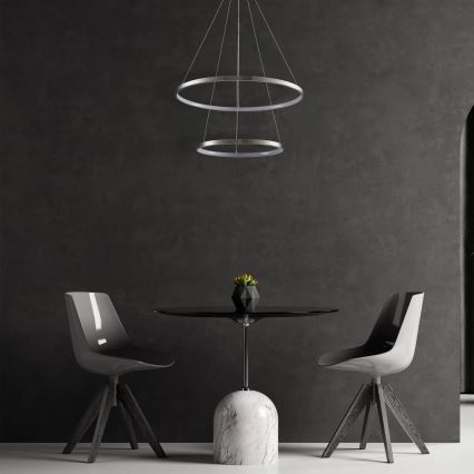 LED pendel LEA LED/35W/230V 4000K diameter 60 cm mat krom