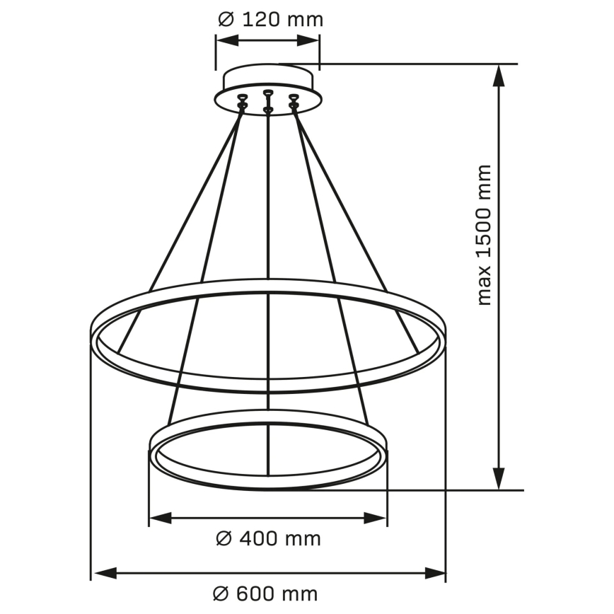 LED pendel LEA LED/35W/230V 4000K diameter 60 cm mat krom