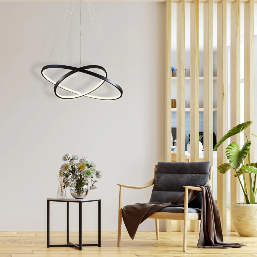 LED pendel LEA LED/35W/230V 4000K diameter 60 cm sort