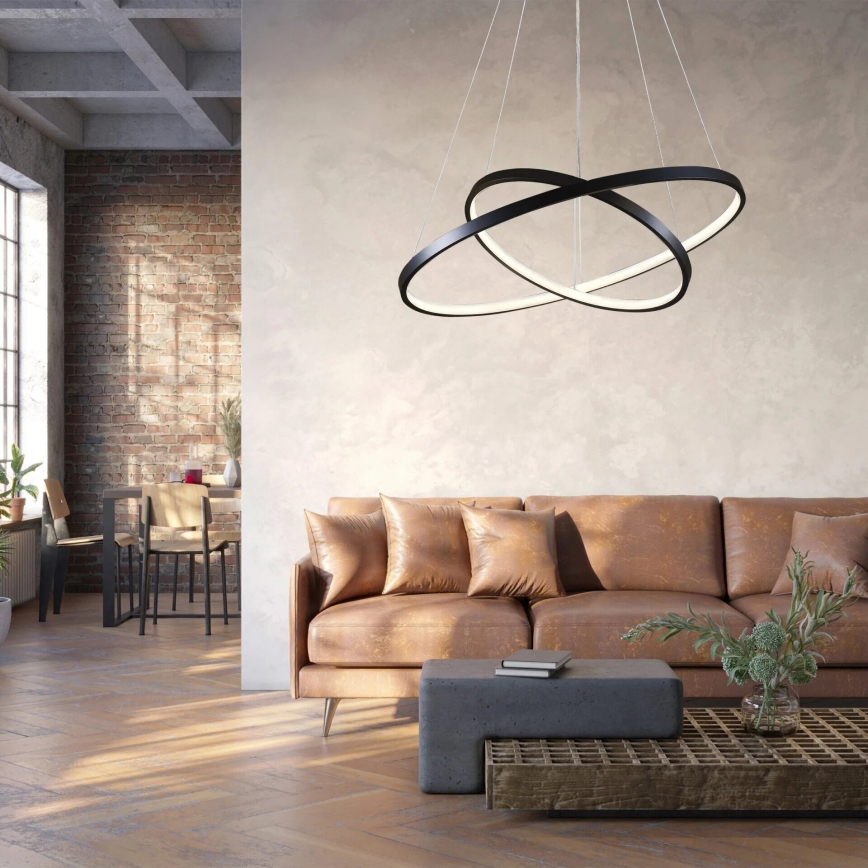 LED pendel LEA LED/35W/230V 4000K diameter 60 cm sort