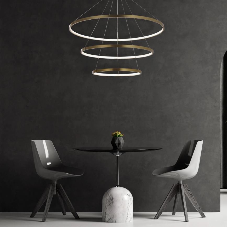 LED pendel LEA LED/60W/230V 4000K diameter 80 cm guldfarvet
