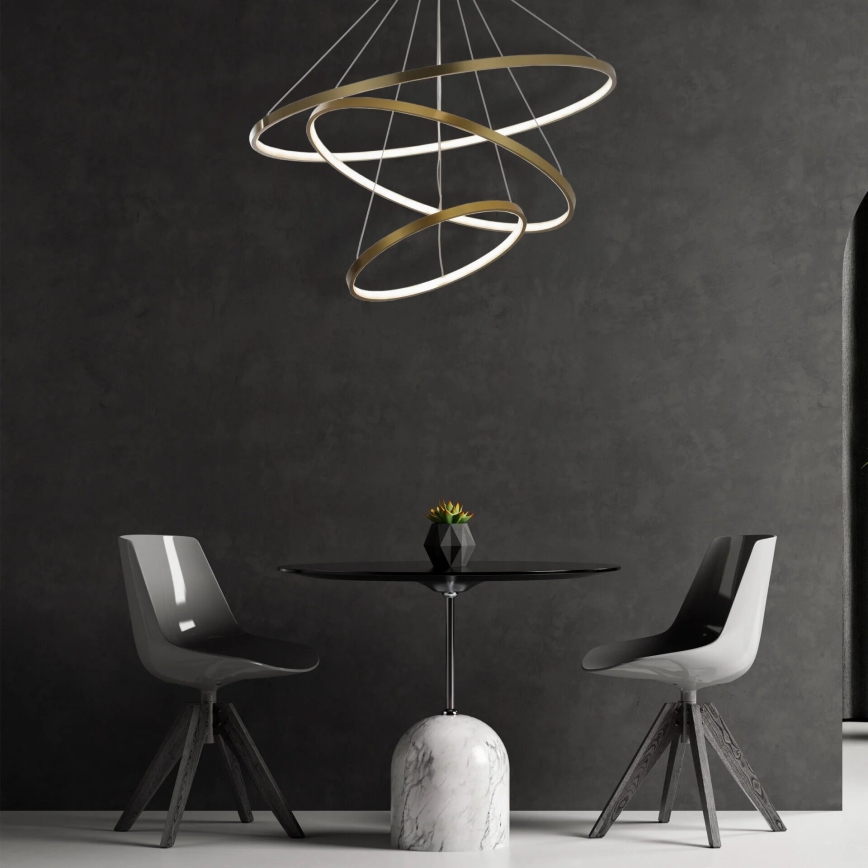 LED pendel LEA LED/60W/230V 4000K diameter 80 cm guldfarvet