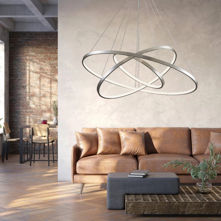 LED pendel LEA LED/60W/230V 4000K diameter 80 cm mat krom
